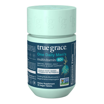 True Grace Men's 40+ One Daily Multivitamin Fermented Minerals, Organic Adaptogens & Mushrooms Whole Body Balance Immune True GraceAu supplements