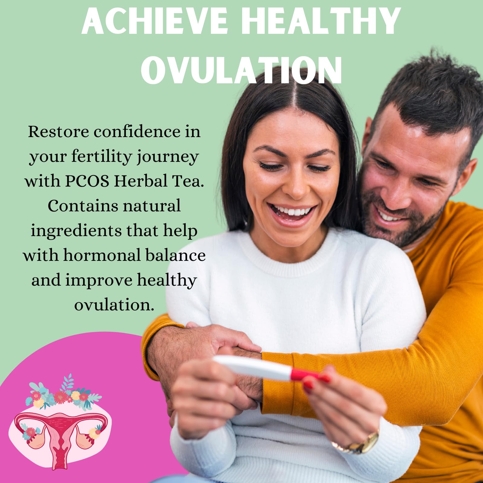 PCOS Cystem Tea with Organic Red Raspberry Leaf, Vitex, Spearmint Tea Supports Fertility PCOS Herbal TeaAu supplements