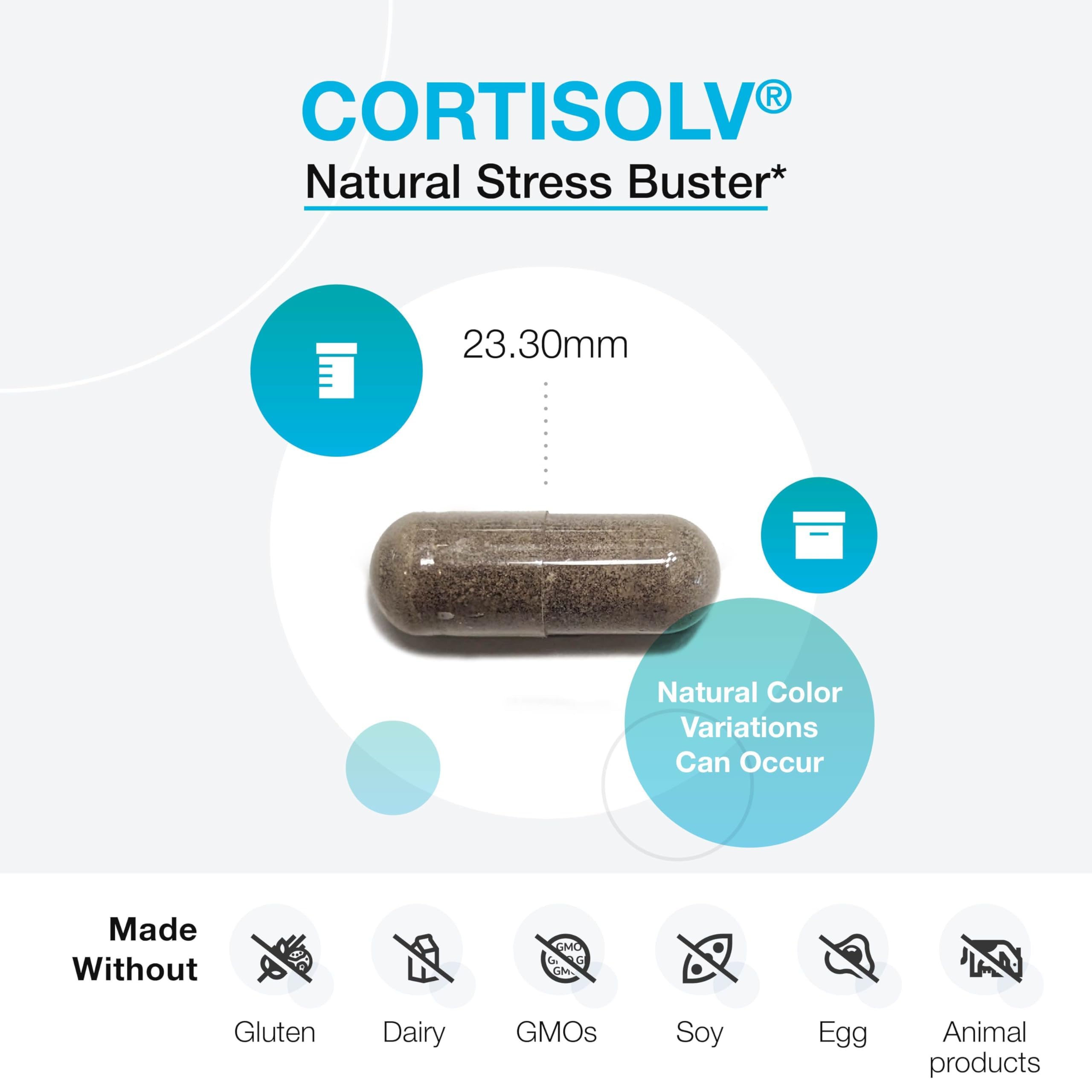 XYMOGEN Cortisolv Cortisol Supplement - Ashwagandha Supplement with L Theanine to Support Healthy Cortisol Levels, Energy, Relaxation and Mental Clarity (60 Capsules) XYMOGENAu supplements