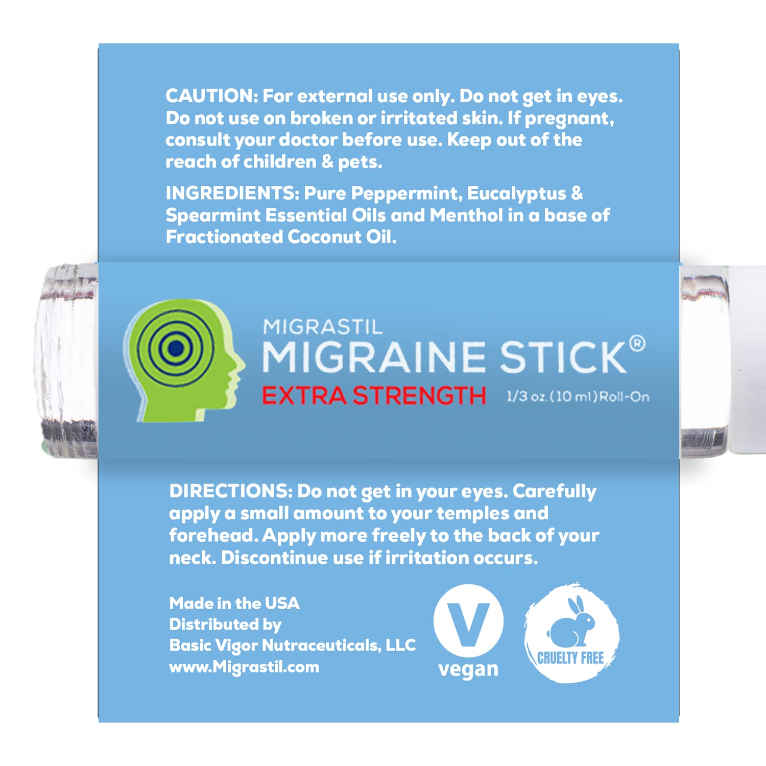 Basic Vigor Migrastil Extra Strength Migraine Stick & MigraFreeze Hat Bundle Basic VigorAu supplements