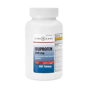 GeriCare Ibuprofen 200mg, Pain Reliever, Fever Reducer, Relieves Body Aches, 500 Count (Pack of 1) GeriCareAu supplements