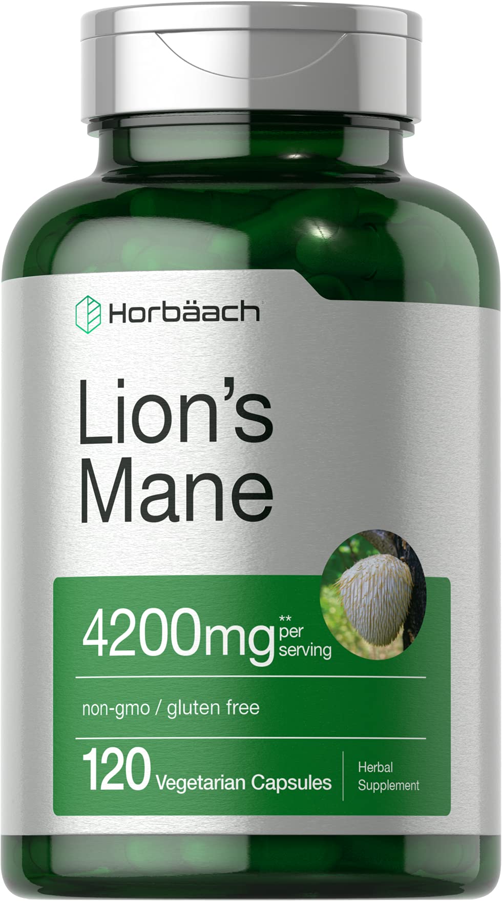 Horbäach Lions Mane Mushroom Extract | 4200mg | 120 Capsules | Vegetarian HorbäachUS supplements
