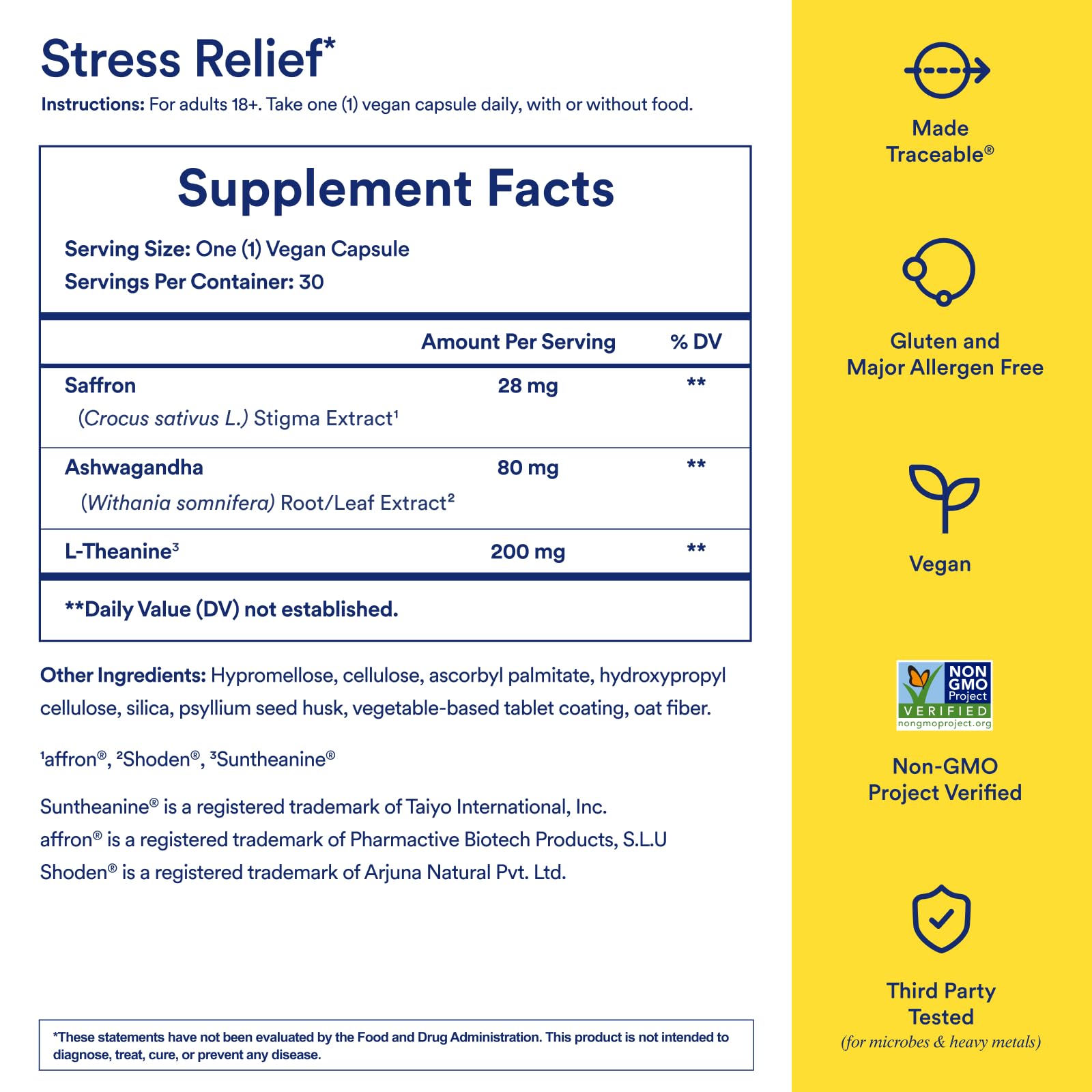 Ritual Stress Relief Supplement Shoden® Ashwagandha, Suntheanine® L-Theanine, and Saffron as affron®* BioSeries with 8-Hour Release to Support Natural Cortisol Response and Promote Calm, 30 Day RitualUS supplements