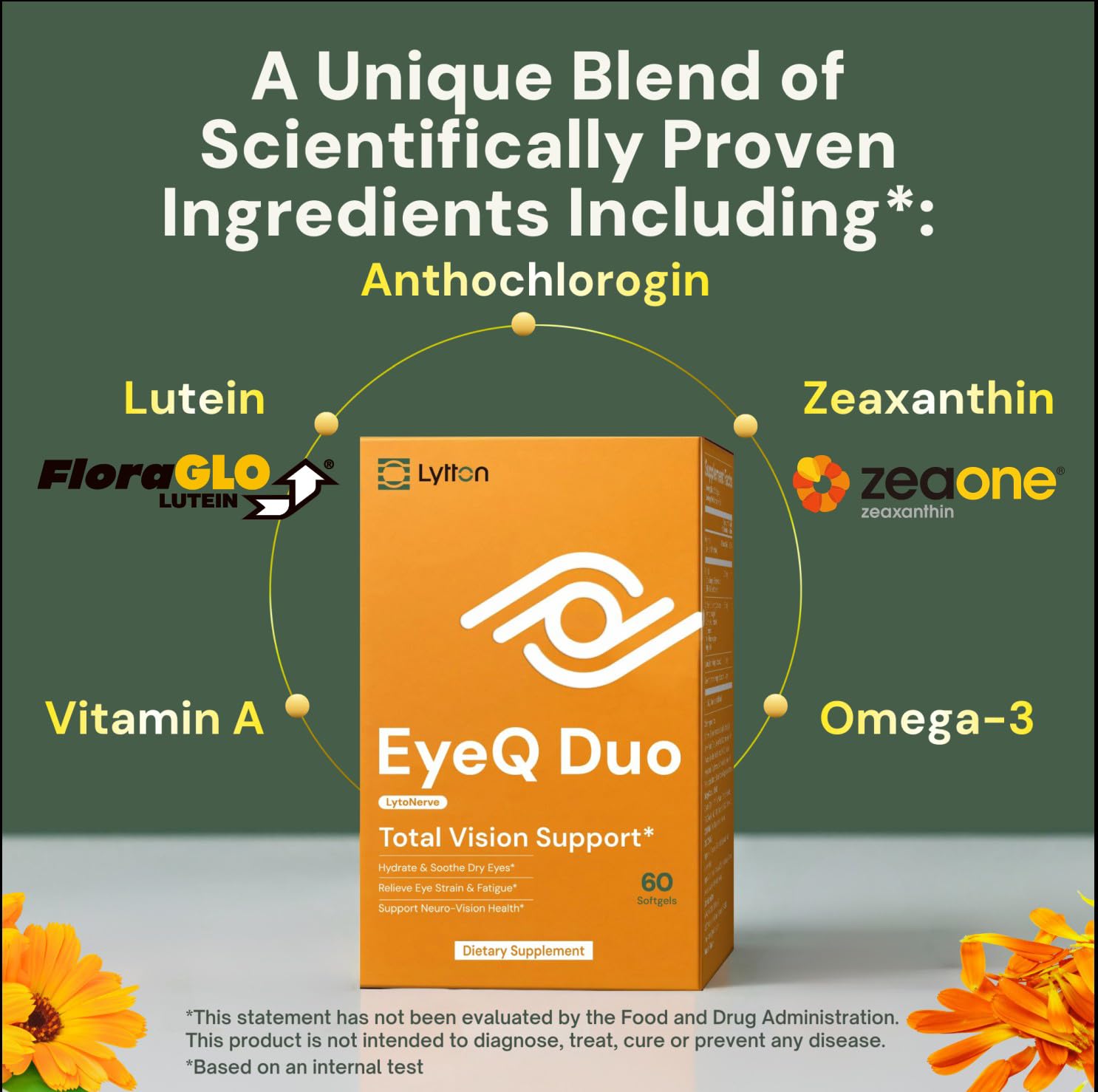 LYTTON EyeQ Duo Digital Eye & Focus Support – Patented Anthochlorogin for Brain-Eye Connection, Promotes Ocular Vitality – Rapid Visual Comfort & Natural Formula for Screen Users, 60 Softgels LYTTONAu supplements
