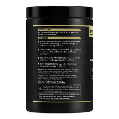 Anabolic Warfare Veiniac Muscle Pump Activator Supplement Stimulant Free Pre-Workout Anabolic WarfareUS supplements