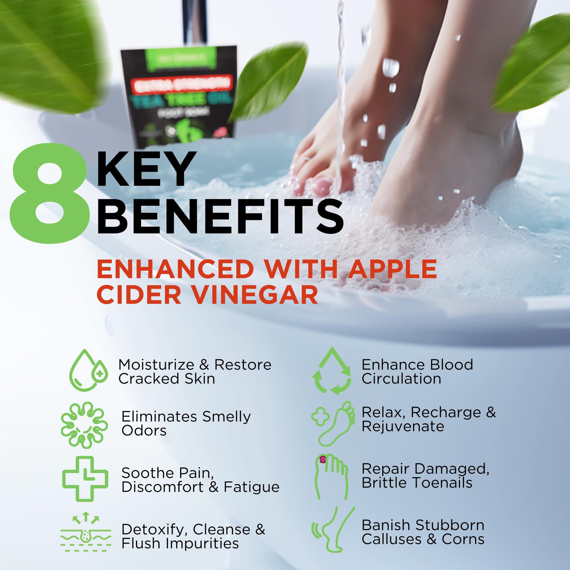 EXTRA STRENGTH Tea Tree Oil Foot Soak with Epsom Salt - Made in USA - for Toenails DAILY REMEDYUS supplements