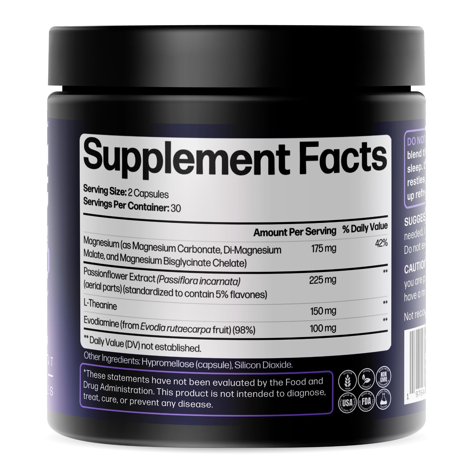 Doctor Formulated Triple Magnesium for Sleep, Calm & Relaxation with Chelated Magnesium Glycinate, L-Theanine, Passionflower & Evodia – Non-Habit, No Melatonin Magnesium Sleep Aid Support Supplement LIFE HAPPNS BE READYAu supplements