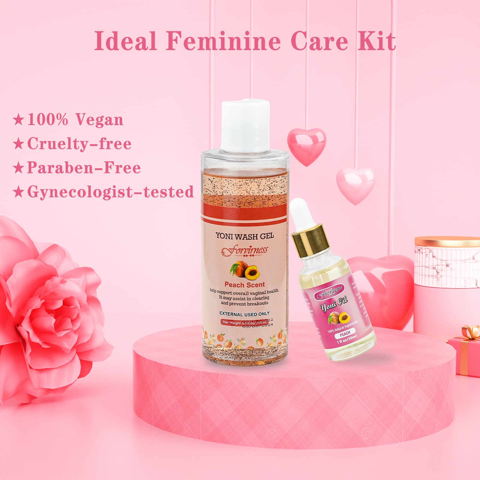 forvirness Feminine Wash & Natural Yoni Oil Set - Cleanse, Remove Odor, pH Balance for Women forvirnessAu supplements