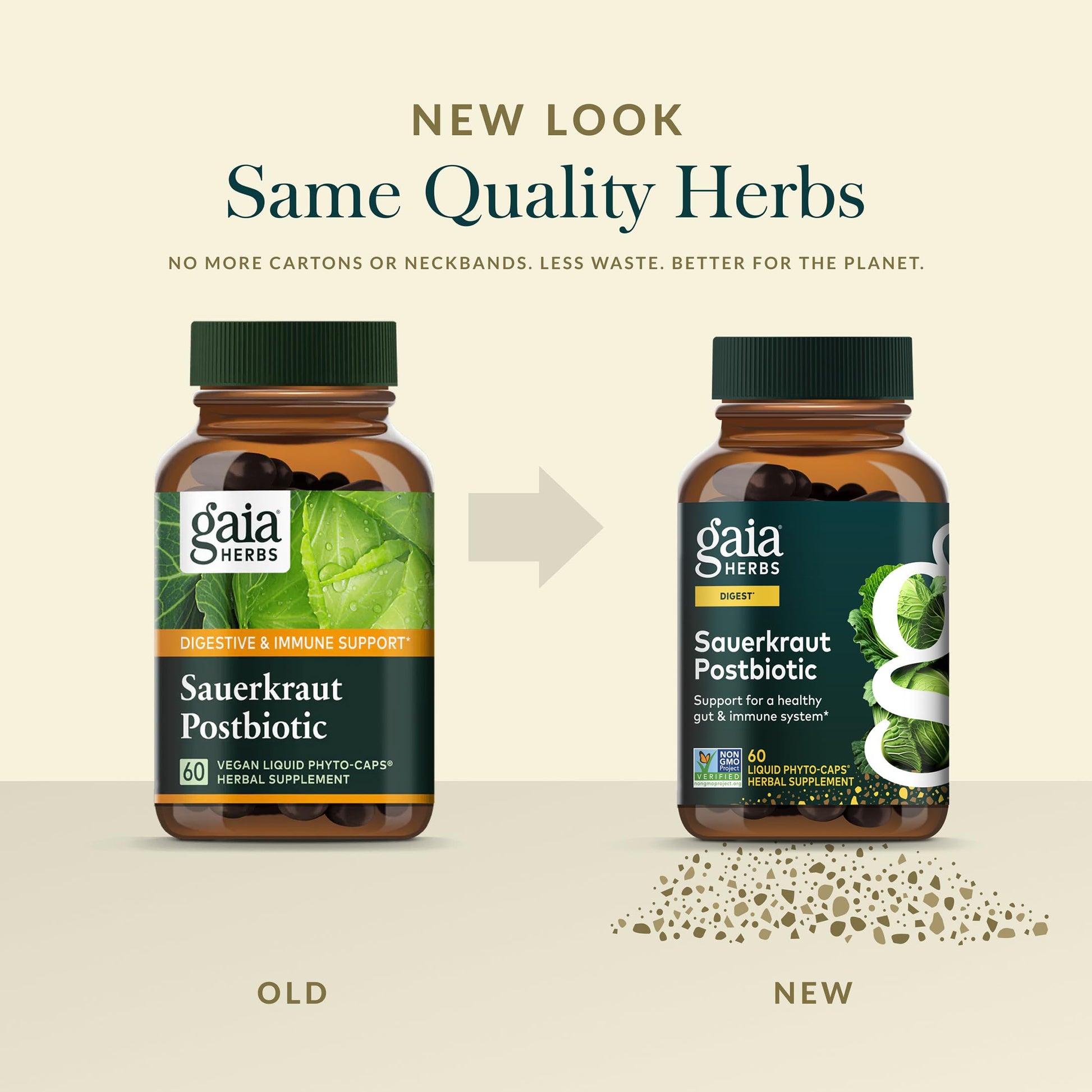 Gaia Herbs Sauerkraut Postbiotic - Gut Health & Immune Support Supplement* - Made with Fermented Sauerkraut - Free from Dairy, Soy & Gluten - 60 Vegan Liquid Phyto-Caps (30 Servings) Gaia HerbsAu supplements