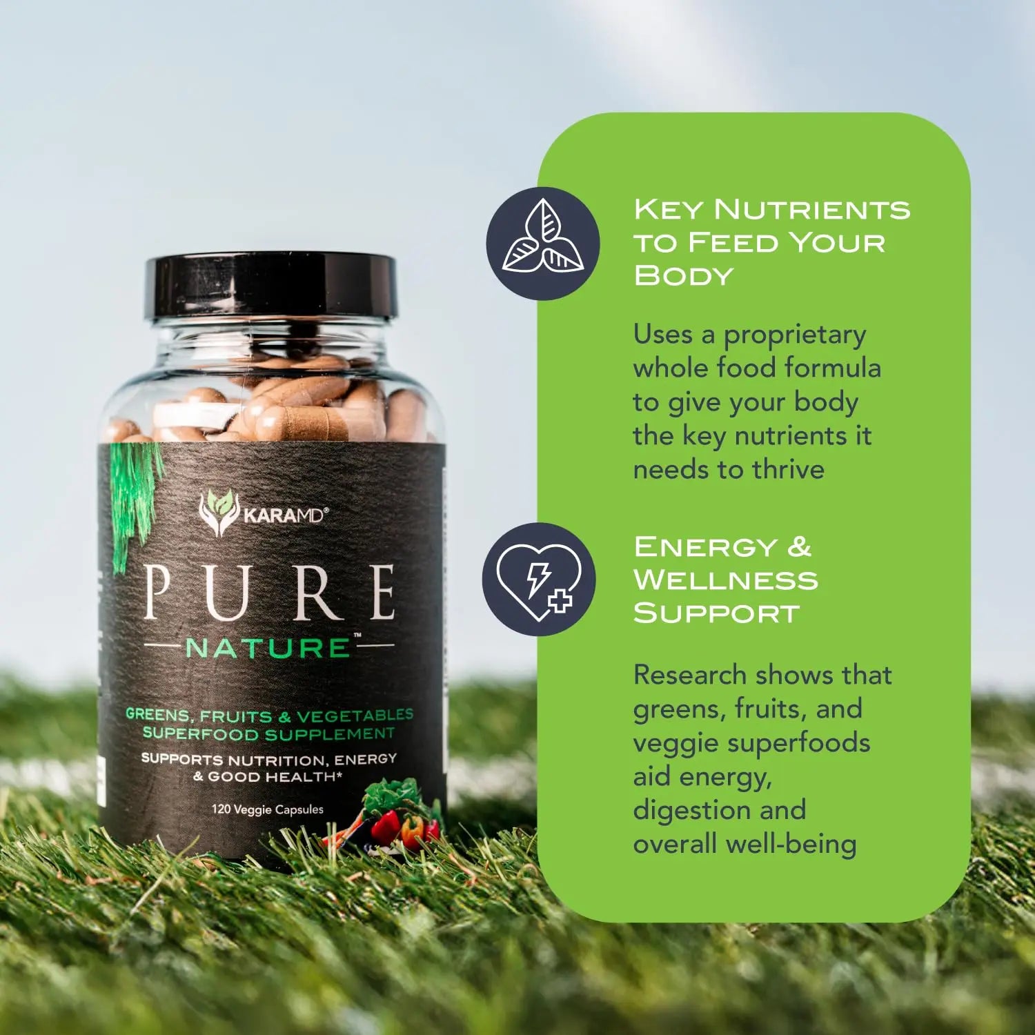 KaraMD Pure Nature Greens Whole Food Supplement & Revive Reds Polyphenol Energy Booster | Antioxidants, Shilajit & Enzymes | Vegan Friendly, Gluten Free, Non-GMO (30 Servings) KaraMDnz supplements