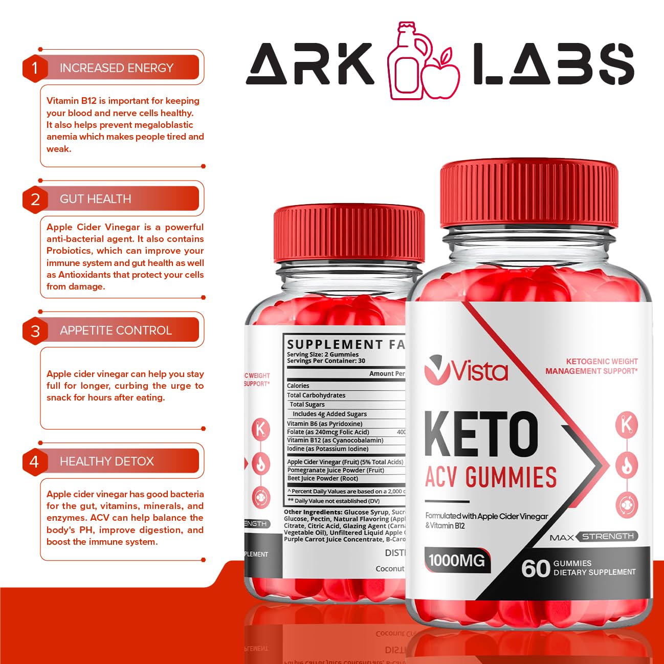 Vista Keto ACV Gummies, Vista Keto ACV Gummies Advanced Weight Loss 1000MG Ark LabsUS supplements