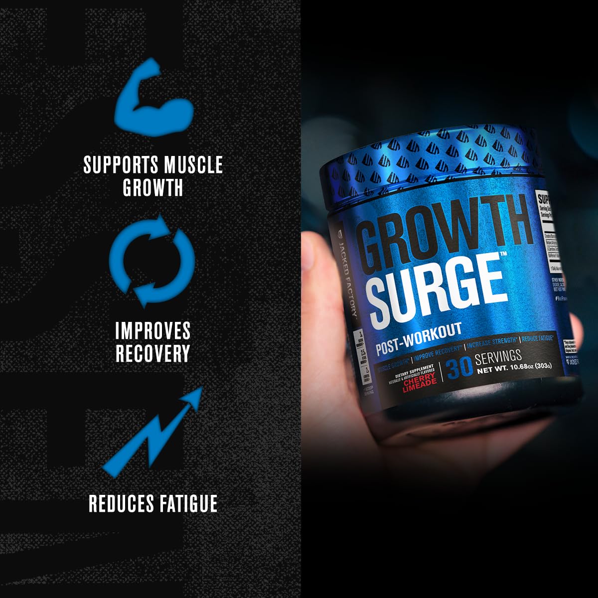 Jacked Factory Growth Surge Creatine Post Workout w/L-Carnitine - Daily Muscle Builder Jacked FactoryAu supplements