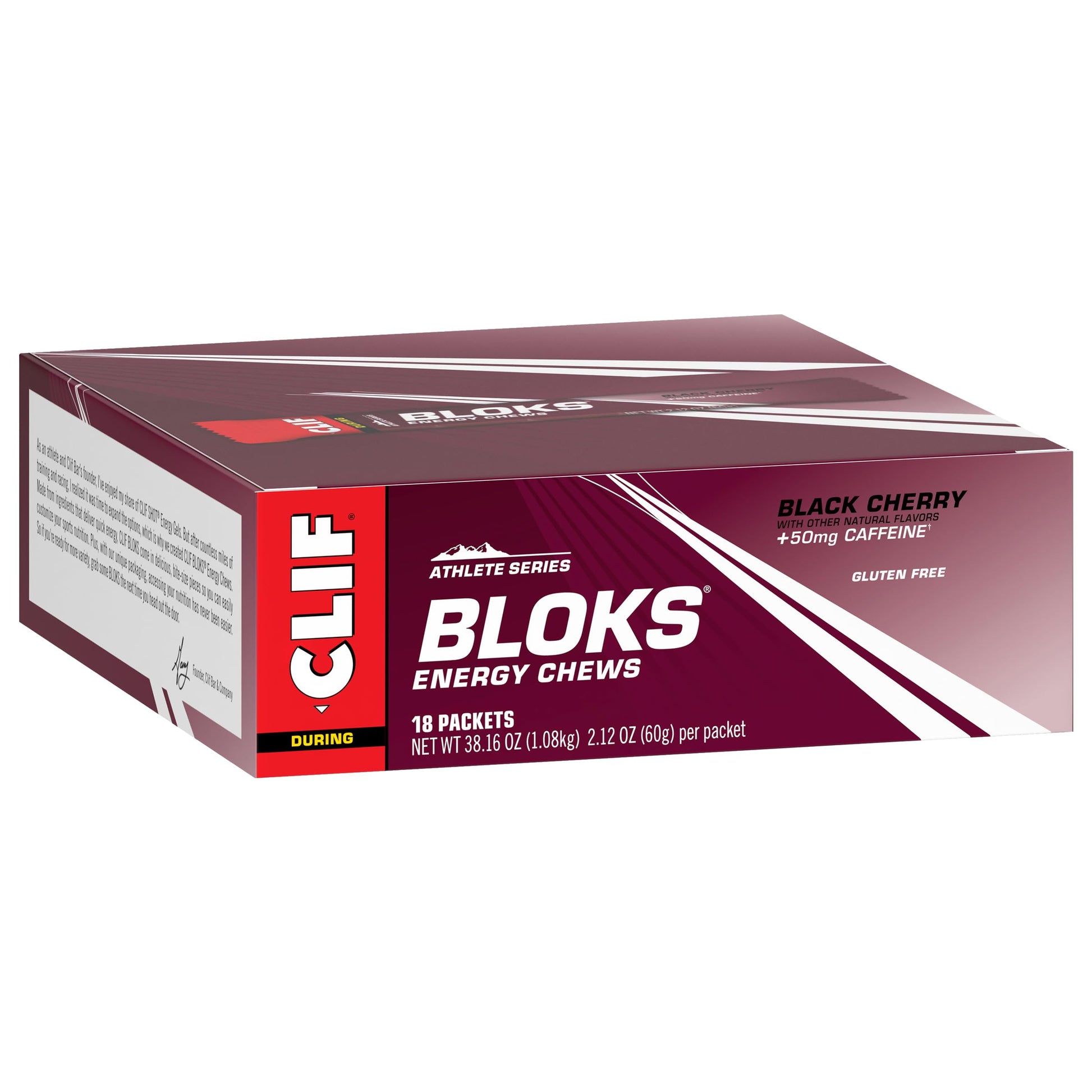 CLIF BLOKS - Black Cherry Flavor with Caffeine - Energy Chews - Non-GMO Clif BarUS supplements