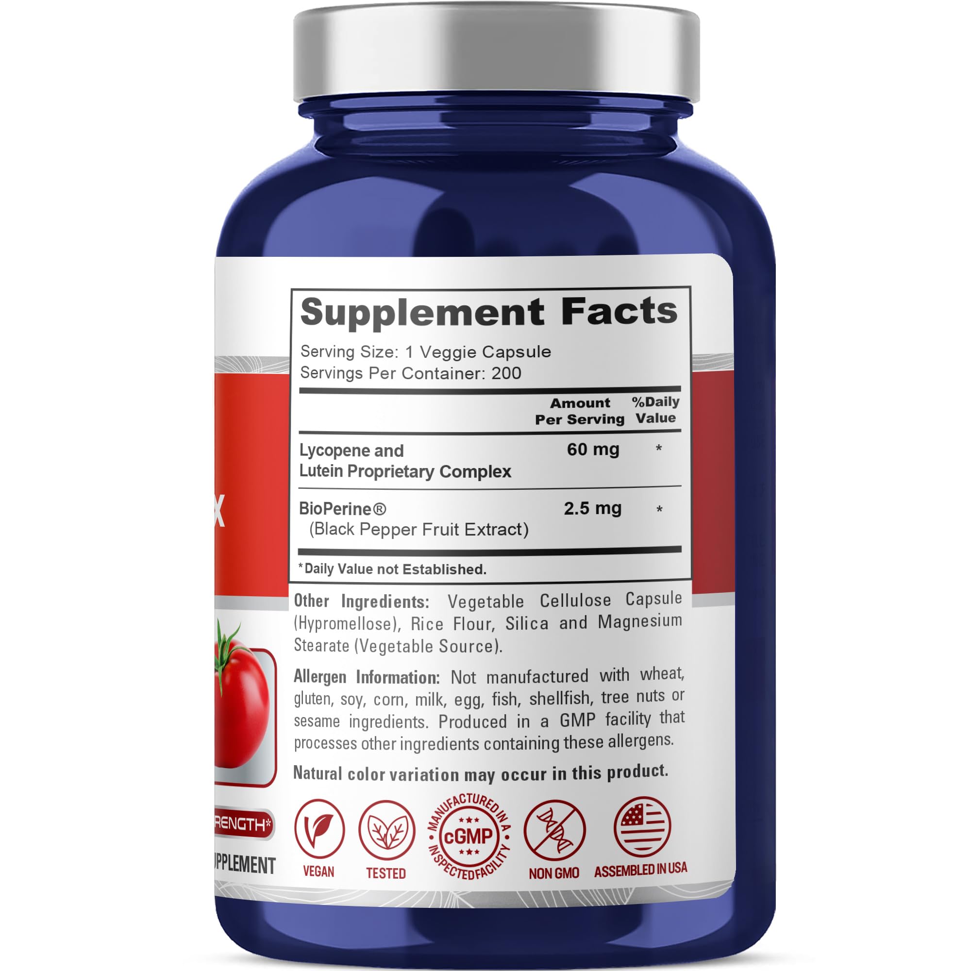 NusaPure Lycopene & Lutein Complex 60mg per Caps, 200 Veggie Capsules (Non-GMO, Vegan) NusaPureAu supplements
