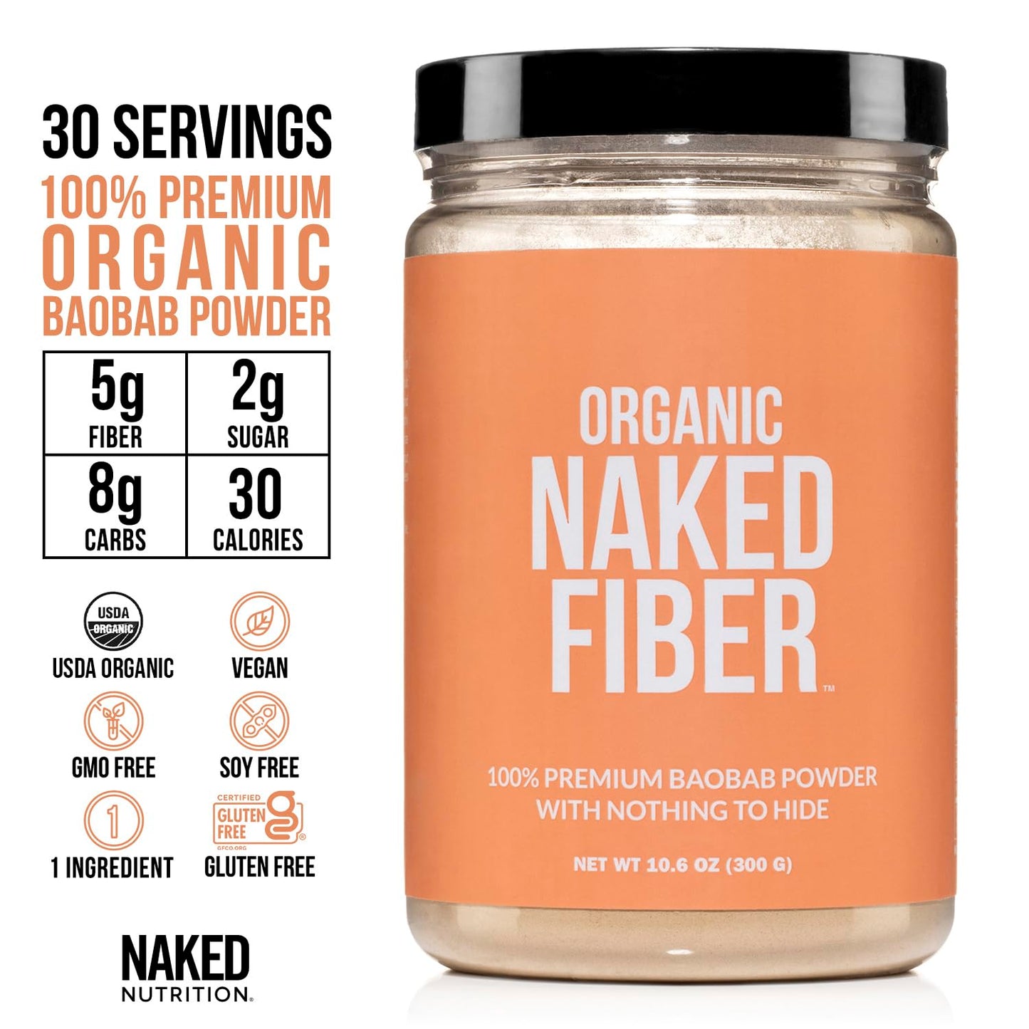 Naked Nutrition Naked Fiber Organic Baobab Powder Fiber Supplement Naked NutritionUS supplements