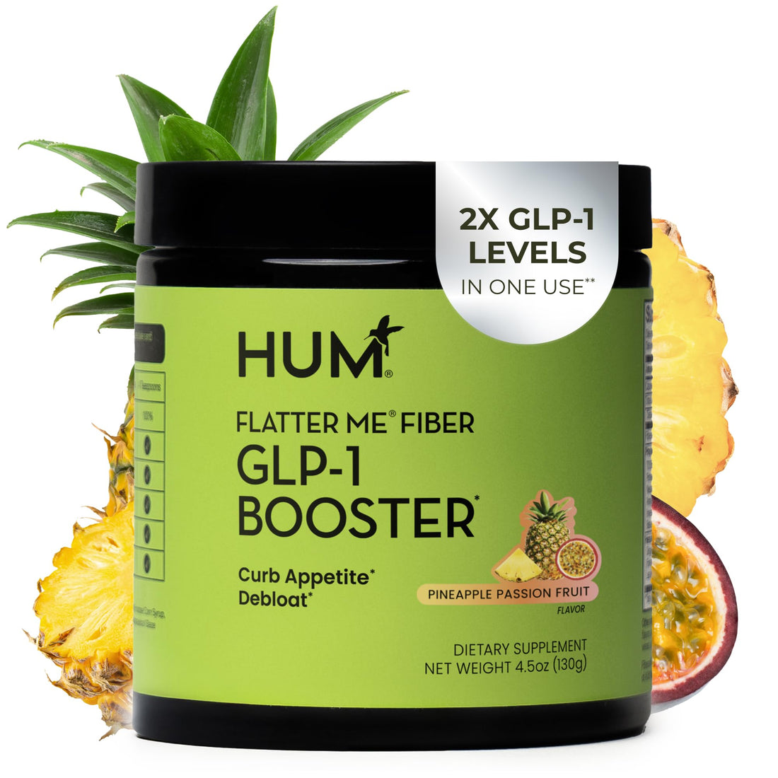 Flatter Me Fiber Booster – Fiber Supplement for Women & Men, Prebiotics & Enzymes for Weight Support, Reduce Bloating HUMUS supplements