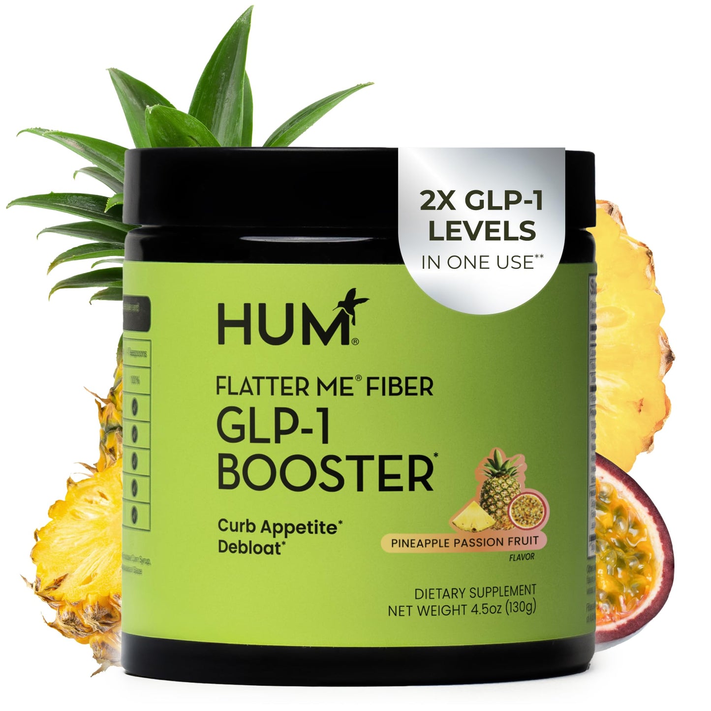 Flatter Me Fiber Booster – Fiber Supplement for Women & Men, Prebiotics & Enzymes for Weight Support, Reduce Bloating HUMUS supplements