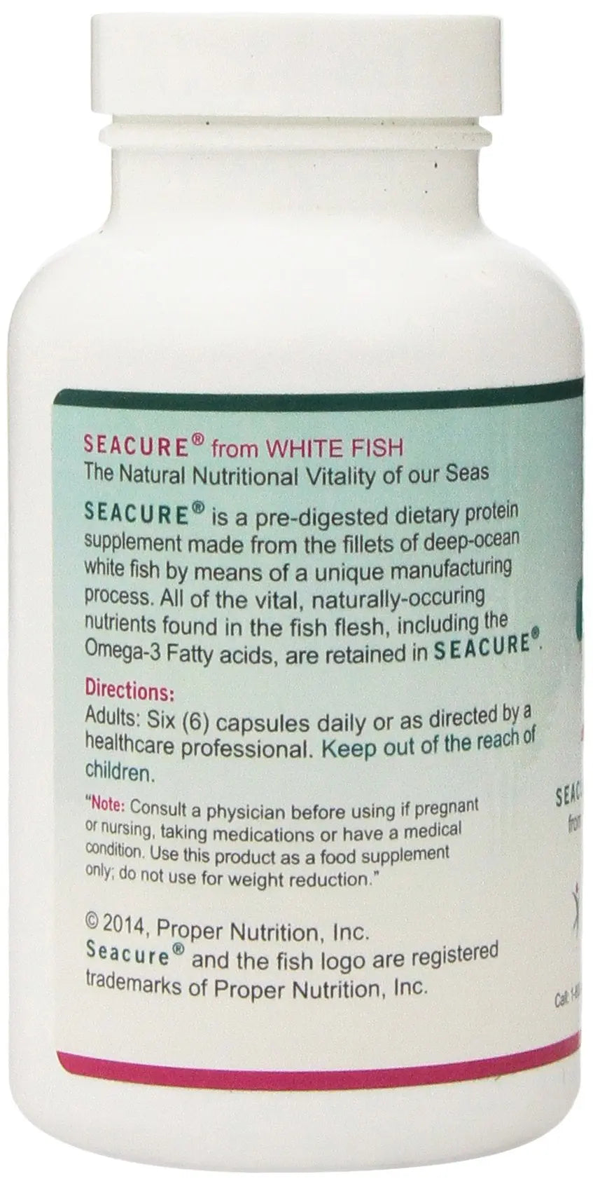Seacure 180 Capsules Proper NutritionAu supplements