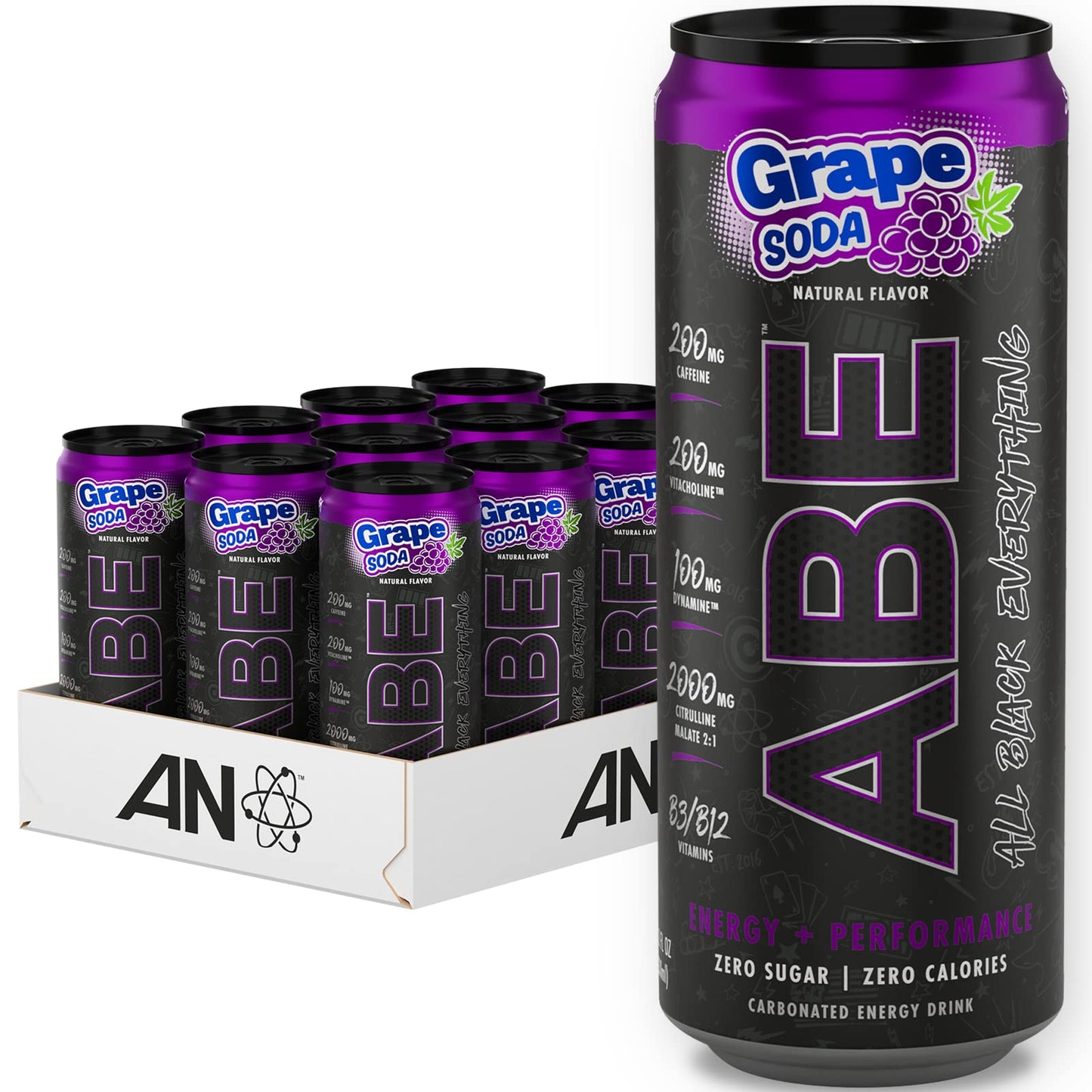 ABE Energy + Performance Sugar Free Energy Drink - All Black Everything Drink ABE all black everythingUS supplements