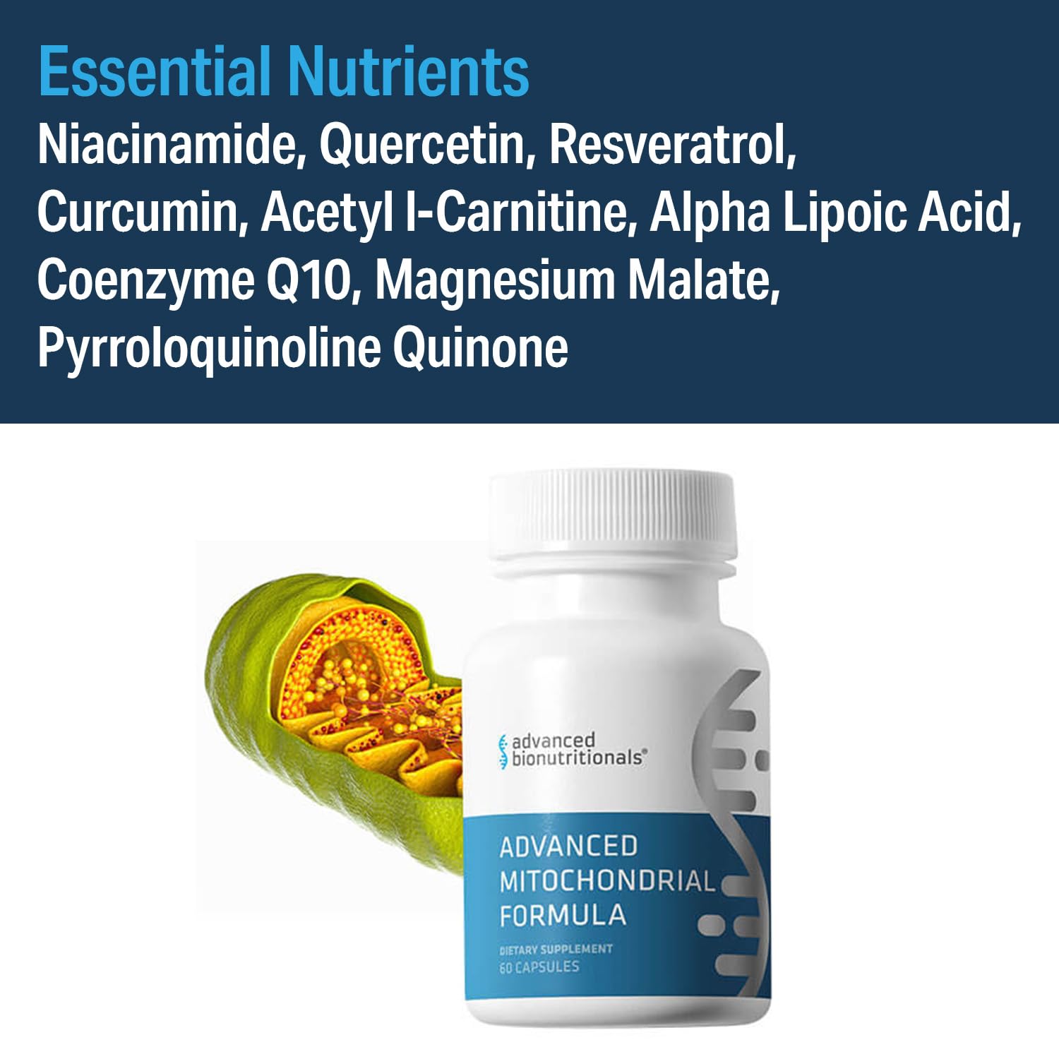 Advanced Bionutritionals – Advanced Mitochondrial Formula Support Supplement, Healthy Aging, Repair, Energy Optimizer with CoQ10, PQQ, Alpha Lipoic Acid, Gluten Free, Vegan, Non GMO (60 Tablets) Advanced BionutritionalsAu supplements