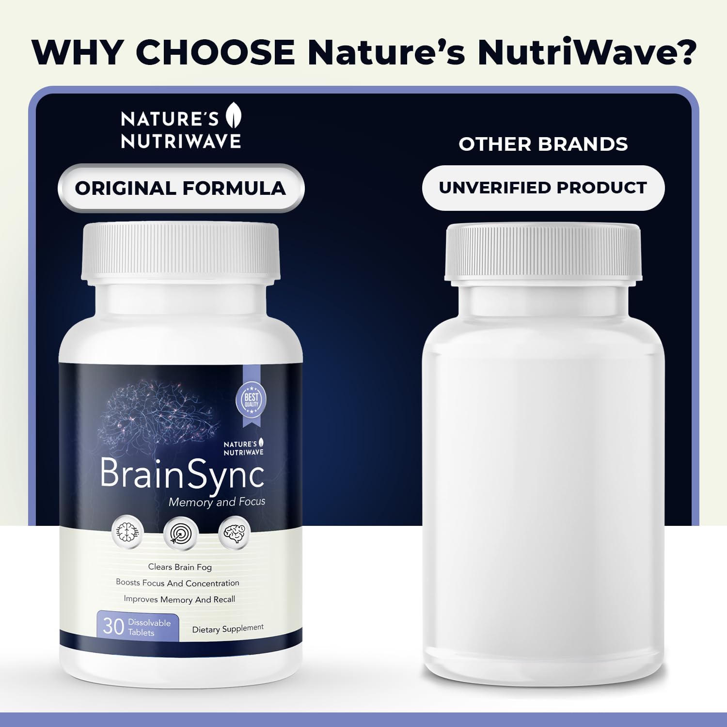 Nature’s NutriWave BrainSync Probiotic Supplement – Supports Daily Wellness & Gut-Brain Balance – 3.6 Billion CFU – 30 Dissolvable Tablets, 1 Month Supply Nature’s NutriWaveAu supplements
