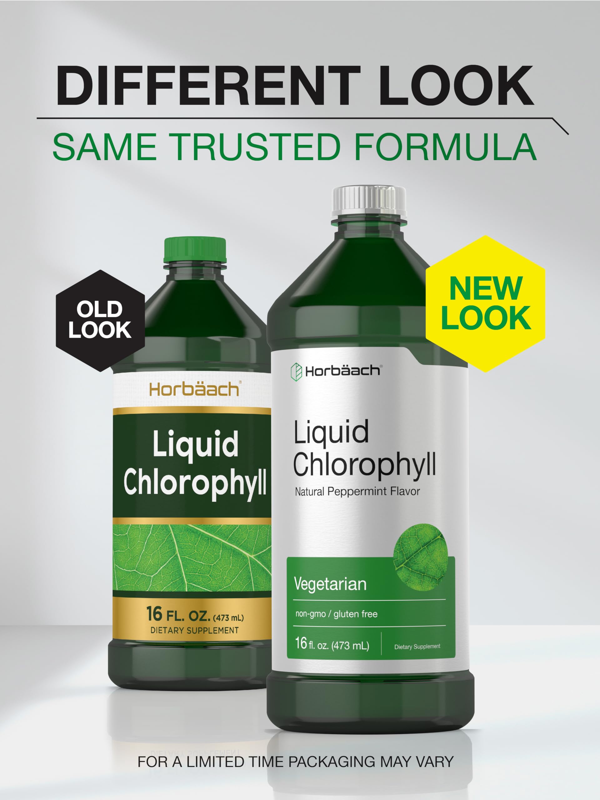 Chlorophyll Liquid Drops 100mg | 32 oz (2 x 16 oz Bottles) | Natural Peppermint Flavor HorbäachAu supplements