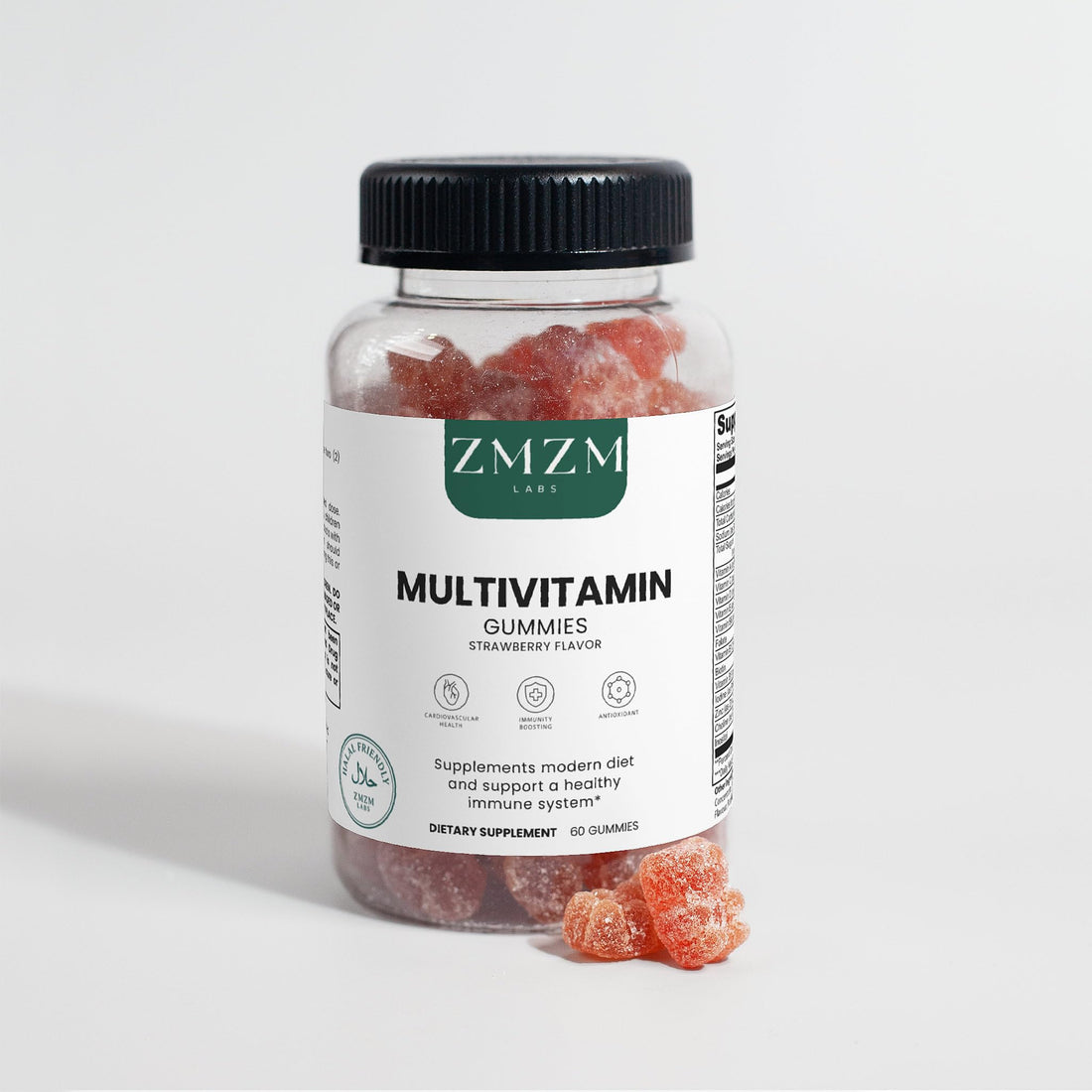 ZMZM LABS Multivitamin Gummies – Strawberry Flavor, 60 Gummies, Vegan, Gelatin-Free, Halal-Friendly Daily Vitamin Supplement ZMZM LABSUS supplements