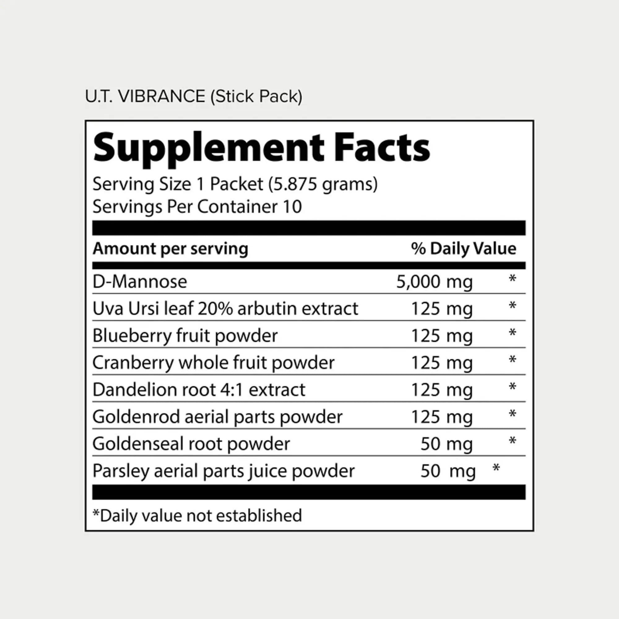 Vibrant Health, U.T. Vibrance Stick Packs, Crisis Intervention for Urinary Tract Health, 10 Servings Vibrant HealthAu supplements