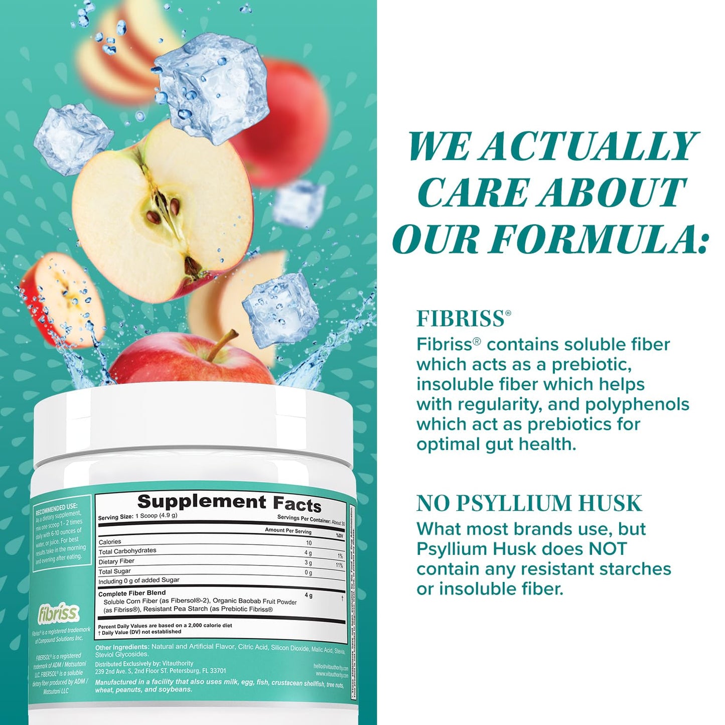 Vitauthority Prebiotic Fiber Powder Supplement - Healthy Gut Cleanse Detox for Women VitauthorityUS supplements