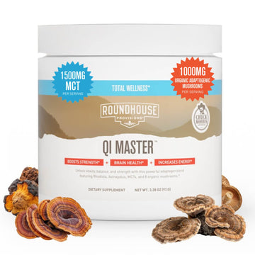 ROUNDHOUSE PROVISION Qi Master Adaptogen Blend, Earthy Mushroom Flavor with Astragalus Root, Rhodiolife Extract, MCT, 8 Organic Mushrooms (30 Scoops) by Chuck Norris ROUNDHOUSE PROVISIONAu supplements