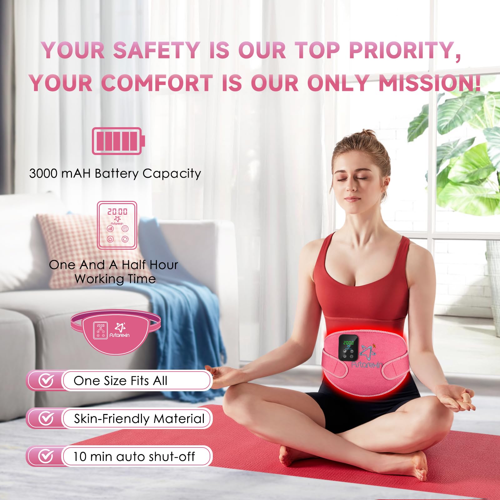 Red Light Therapy Belt Pad: Near Infrared Lamp Pain Relief 156 LEDs Wrap Body Heating Pads AstarexinAu supplements