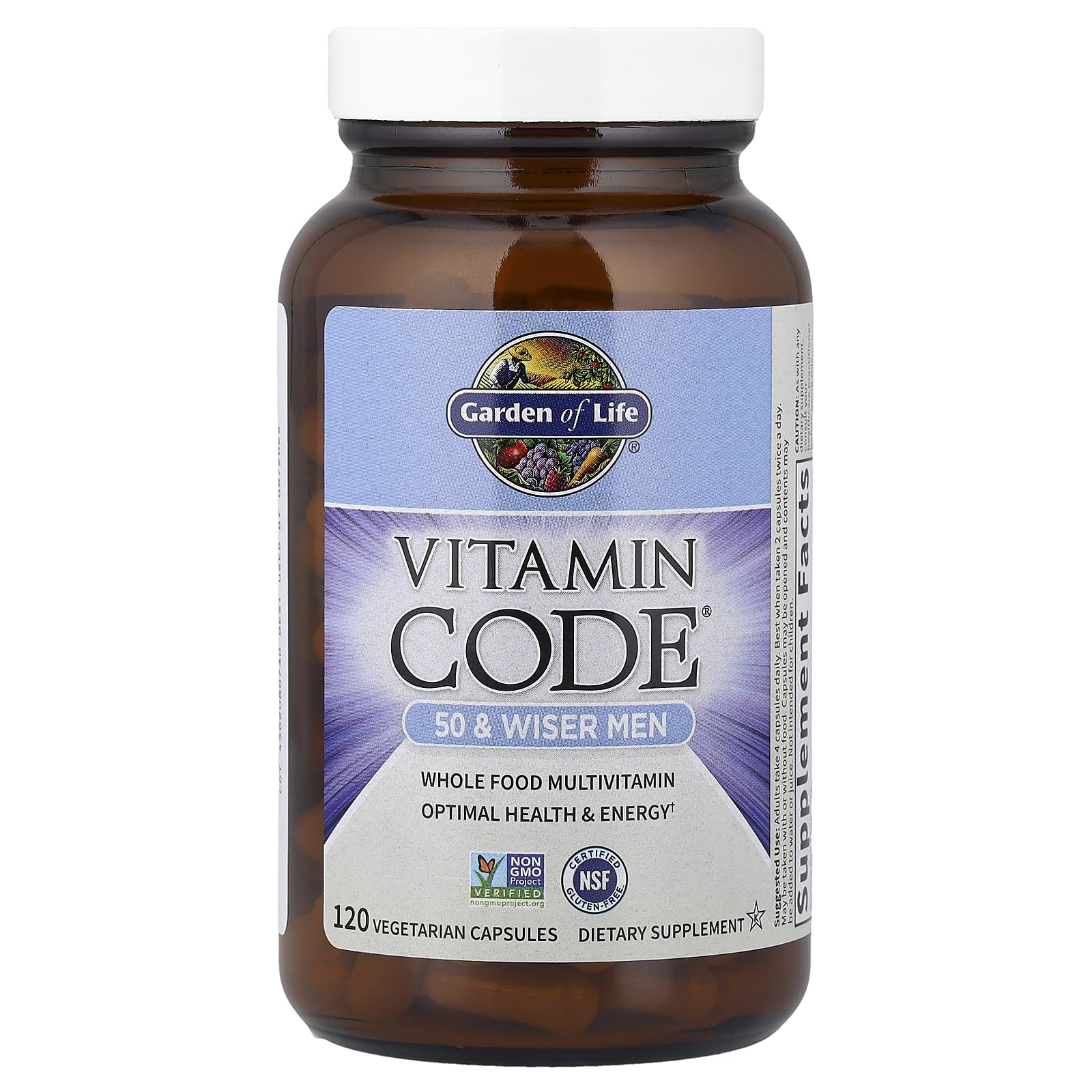 Garden of Life Multivitamin for Men - Vitamin Code 50 & Wiser Men's Raw Whole Food Vitamin Supplement with Probiotics, Vegetarian, 120 Capsules Garden of LifeAu supplements