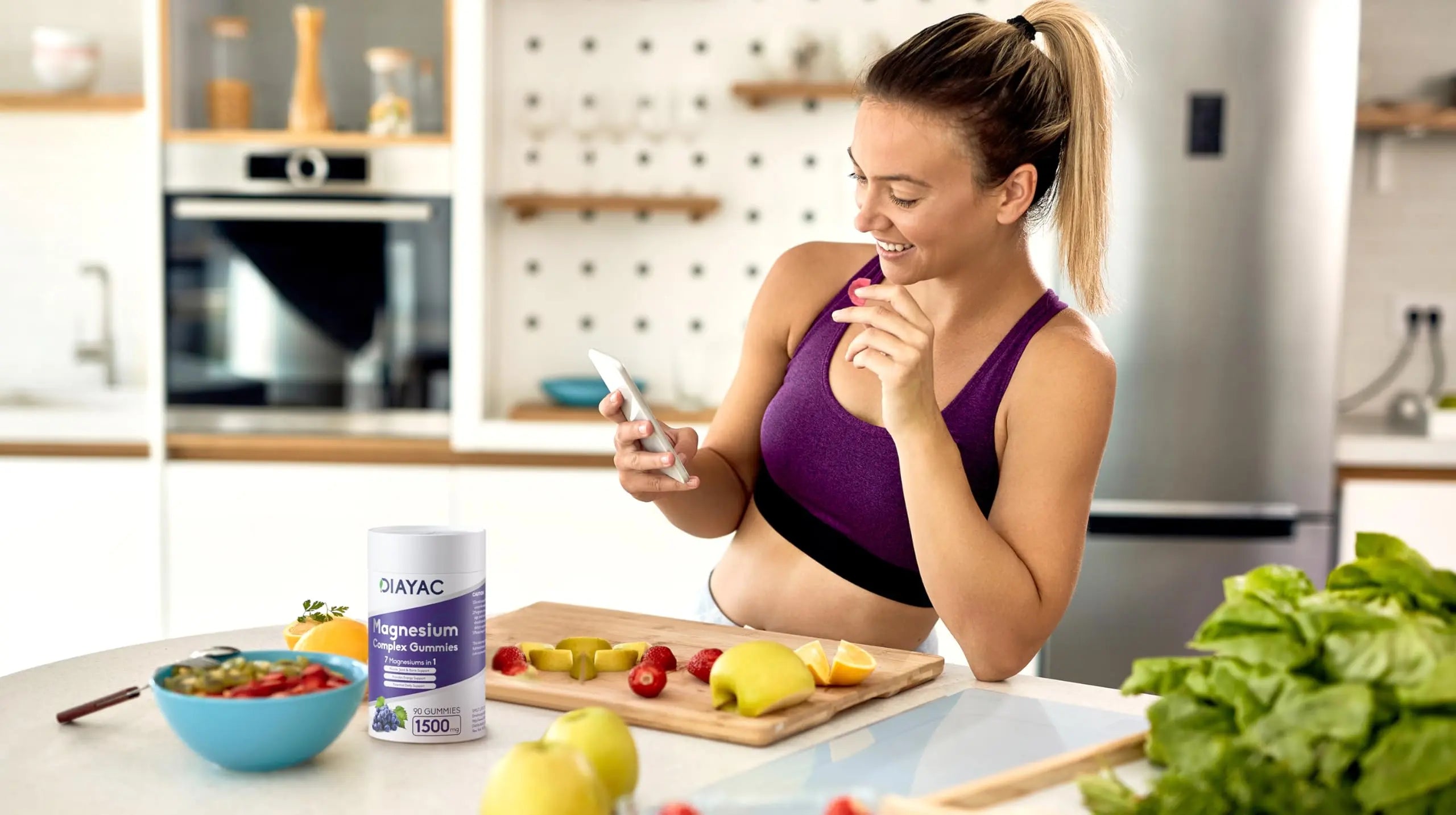Magnesium Complex Gummies, Individually Packaged Magnesium Supplement, Magnesium Chelate, Bisglycinate, Malate, Citrate, Taurate Chewable for Women & Men,Sleep&Muscle&Nerve Health, Vegan 90 Counts DIAYACnz supplements