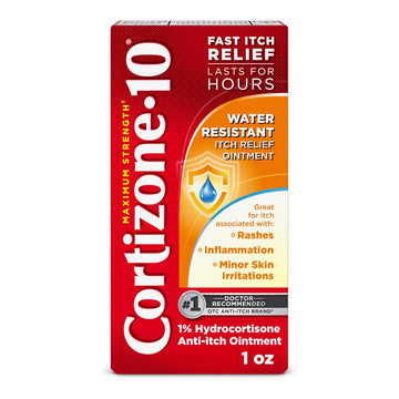 Cortizone-10 Maximum Strength Water Resistant Itch Relief Ointment, 1% Hydrocortisone, Fast-Acting, Anti-Itch Cream for Bug Bites, Rash, Eczema, Psoriasis, Poison Ivy, Oak, Sumac & More, 1 oz Cortizone 10Au supplements