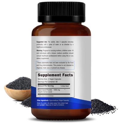 RAWYA Nutrition, Black Seed Extract, 120 Vegan Capsules, Nigella Sativa, Black Cumin RAWYAUS supplements