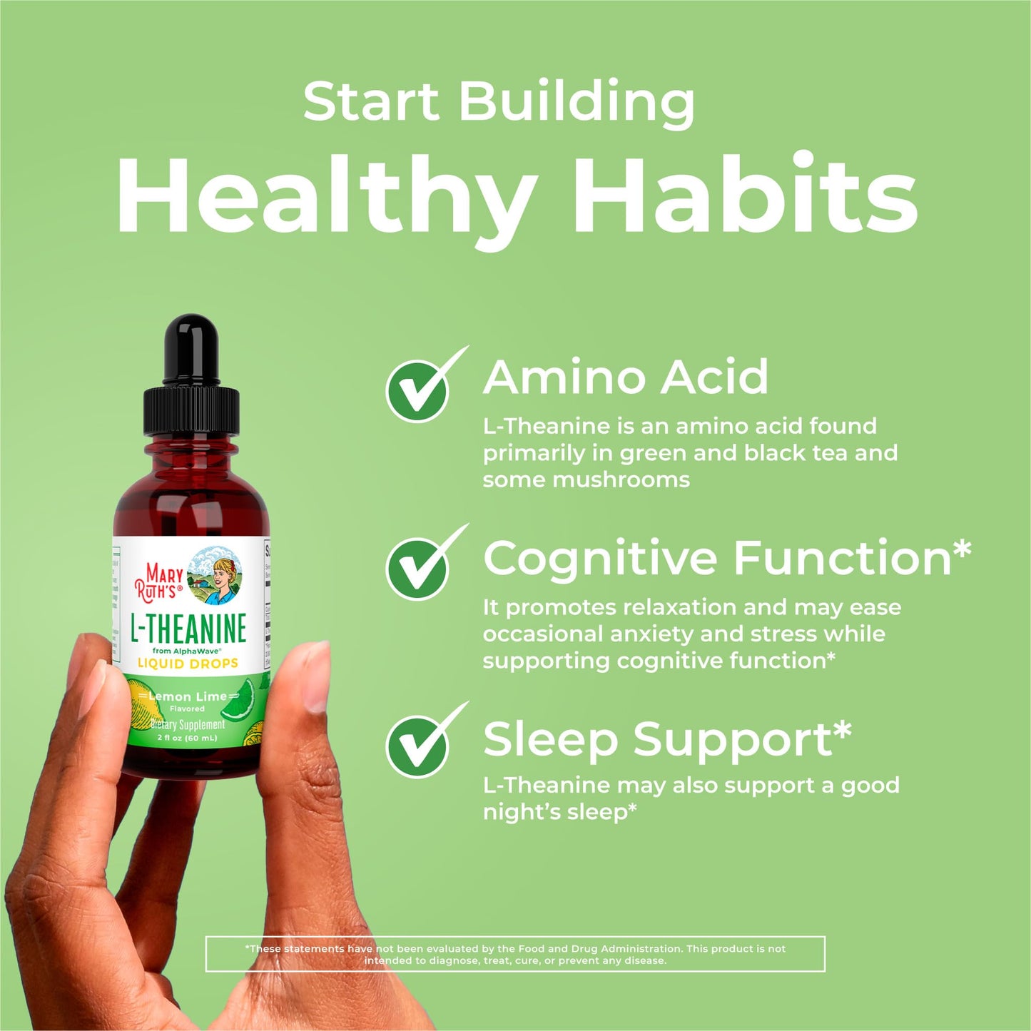 MaryRuth's L Theanine 200mg Liquid Drops | Mood Support for Adults & Kids | Focus Supplement | Natural Sleep Support | Vegan MARYRUTH'SUS supplements