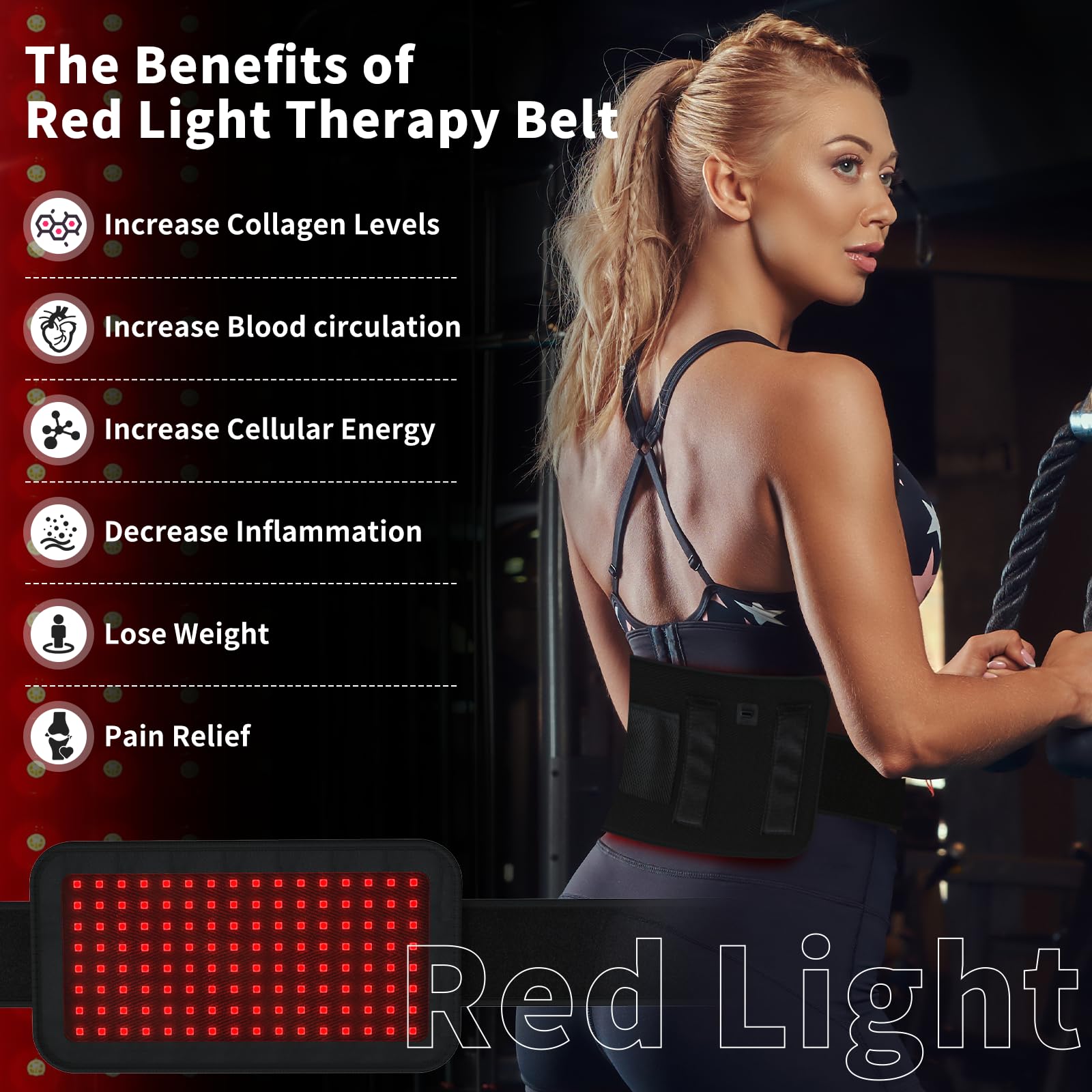 Red Light Therapy Belt, Infrared Light Therapy Wrap, 384PCS Red Light &Infrared Light HaSoCareAu supplements