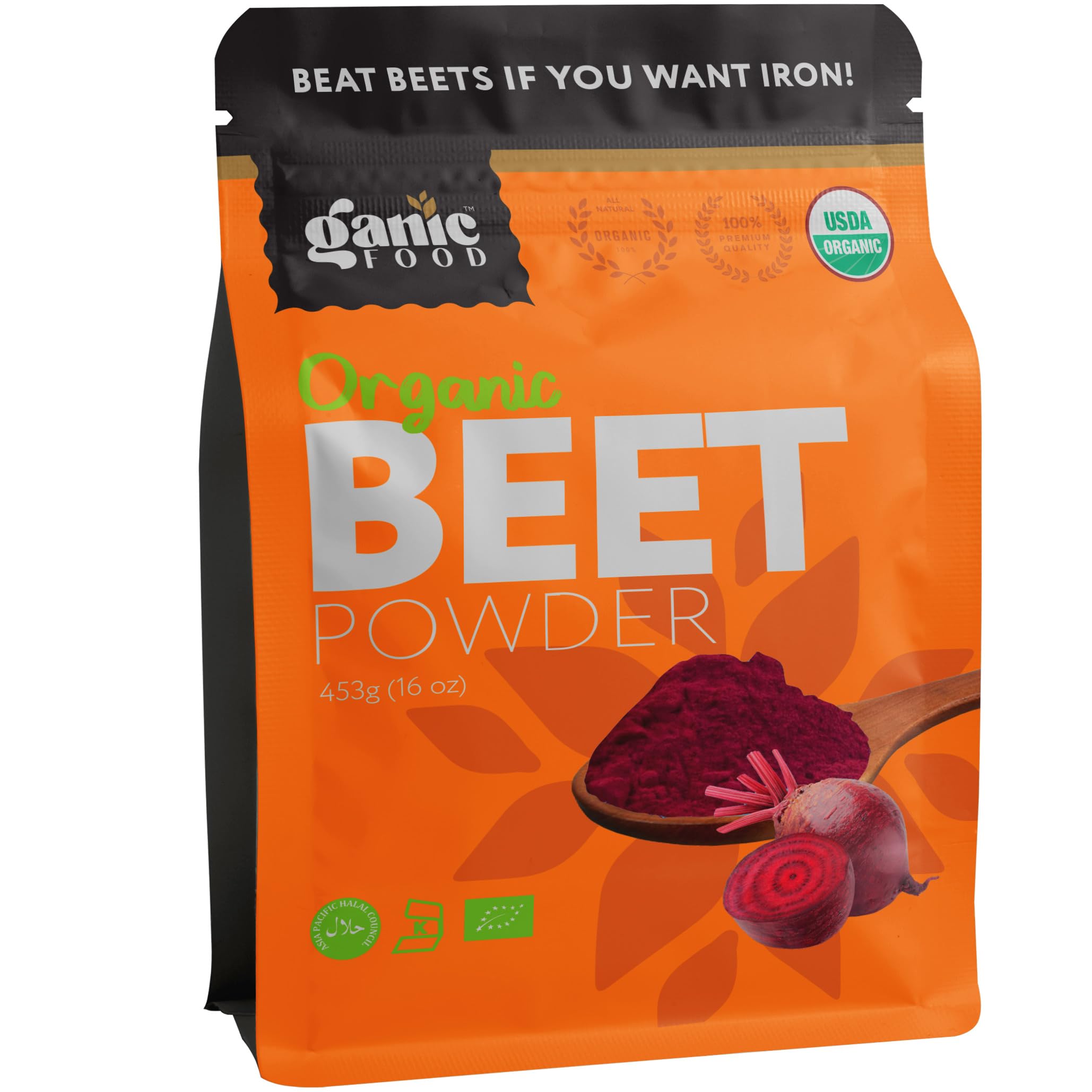 Ganic Food Organic Beetroot Powder, 16 Ounces Ganic FoodAu supplements