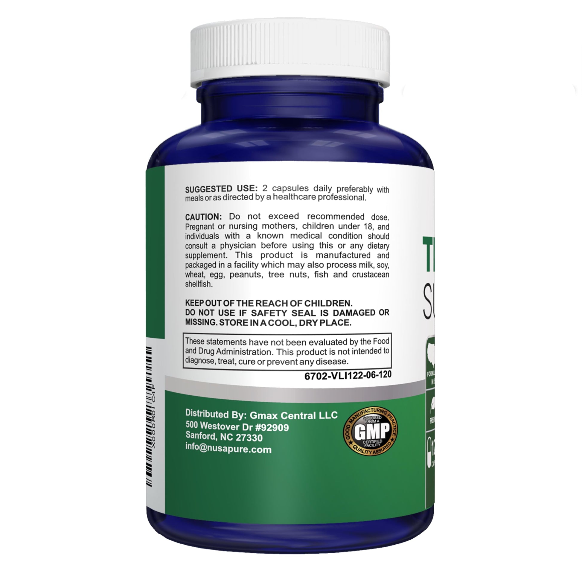 NusaPure Thyroid Support Supplement (Non-GMO) 120 caps, Ashwaganda, Iodine, Zinc, kelp, Vitamin B12, L-Tyrosine, Selenium, Copper NusaPureAu supplements