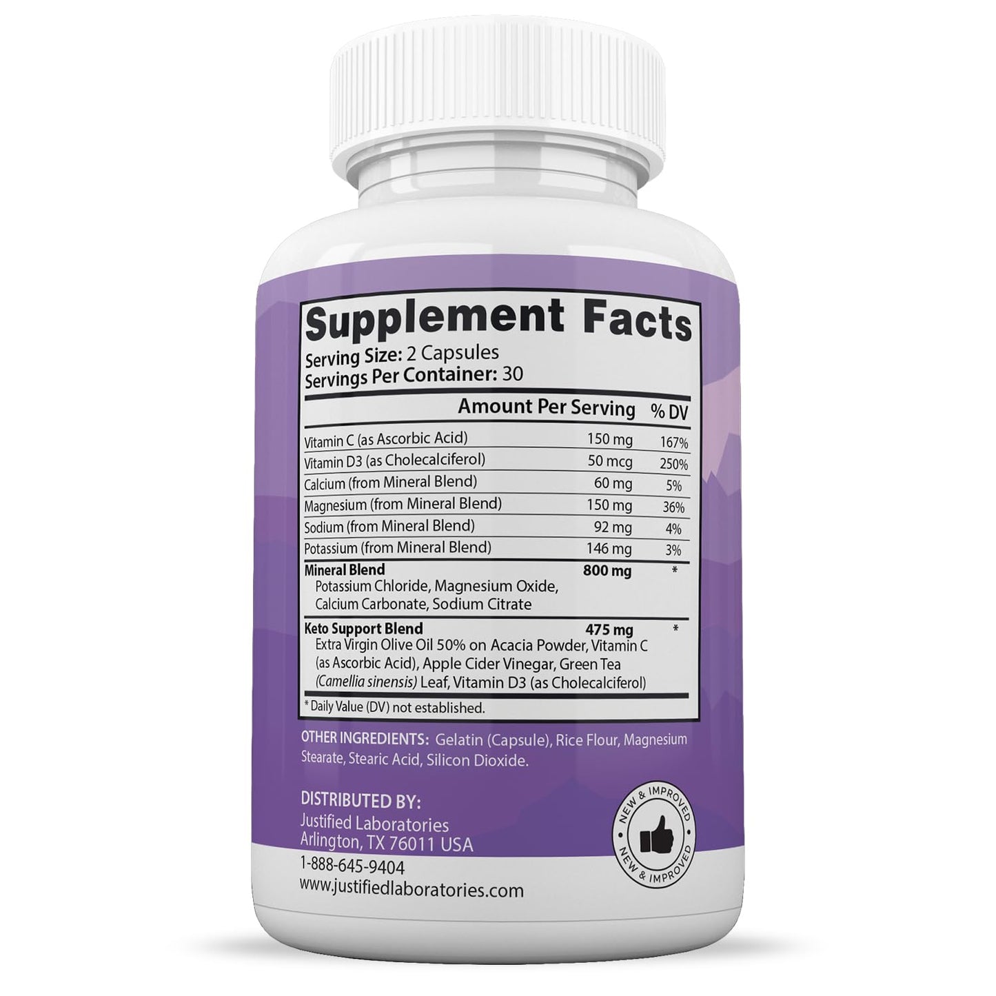 (5 Pack) Ultra Fast Pure Keto Boost Pills 1275MG New & Improved Formula Contains Apple Justified LaboratoriesUS supplements