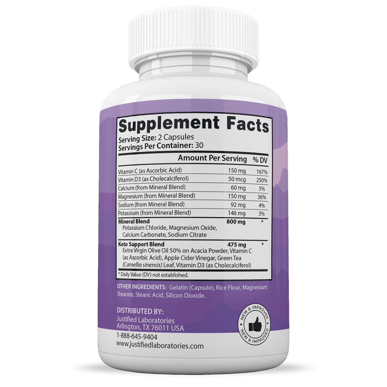 (5 Pack) Ultra Fast Pure Keto Boost Pills 1275MG New & Improved Formula Contains Apple Justified LaboratoriesUS supplements