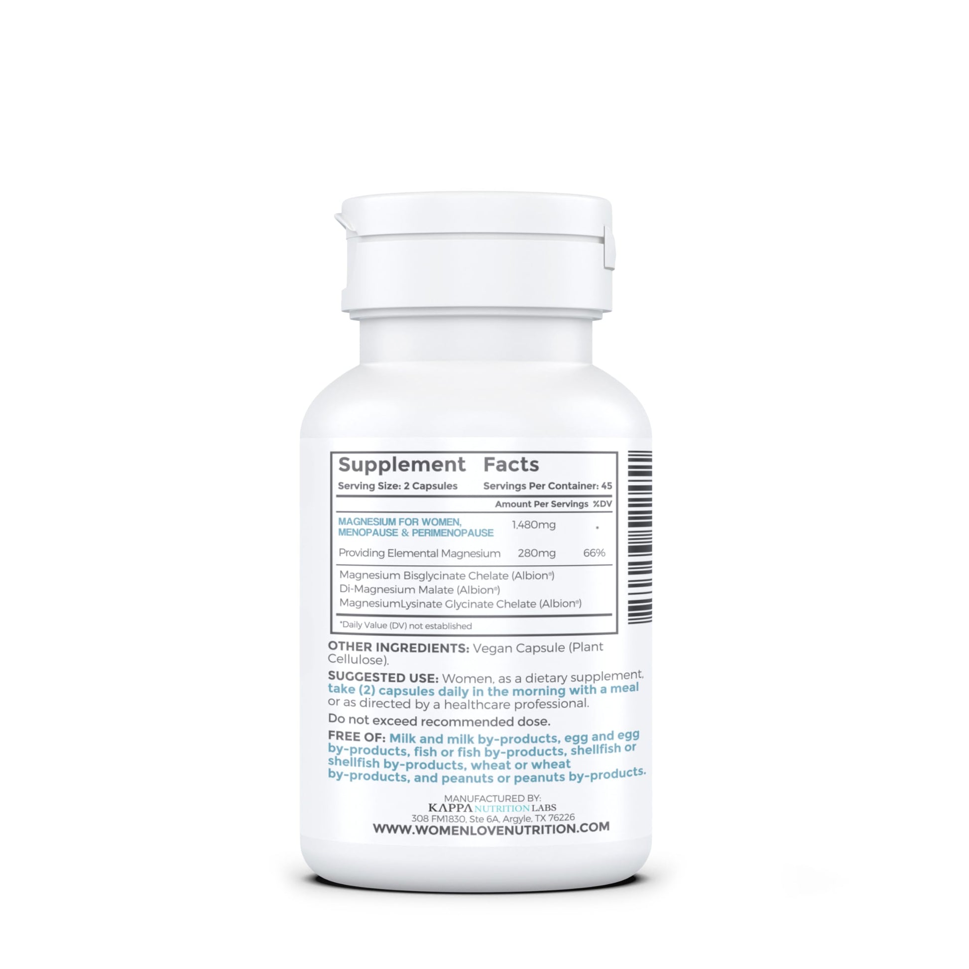 WOMEN LOVE NUTRITION, Magnesium for Women, Menopause & Peromenopause (90 Capsules) WOMEN LOVE NUTRITIONAu supplements