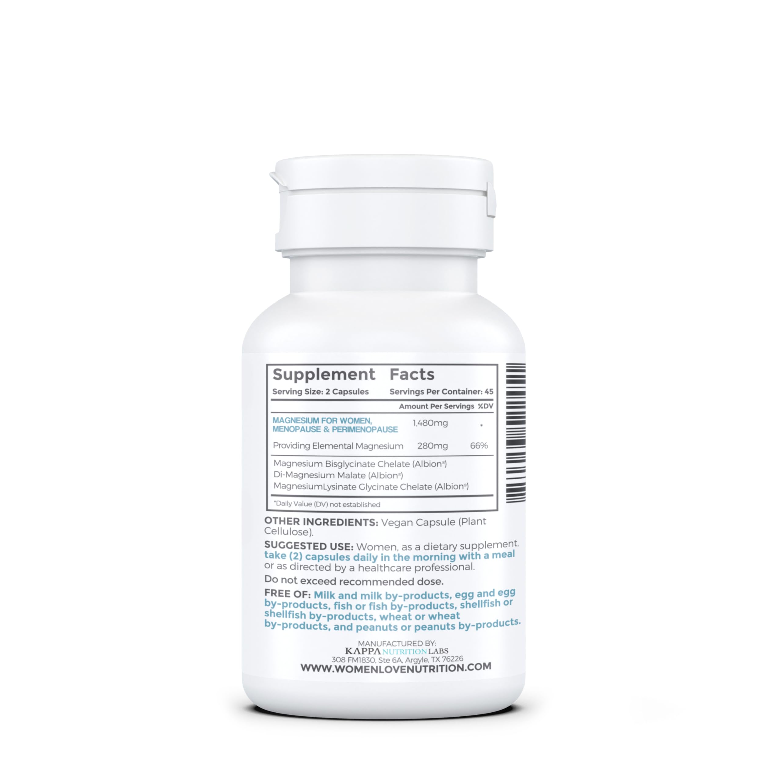 WOMEN LOVE NUTRITION, Magnesium for Women, Menopause & Peromenopause (90 Capsules) WOMEN LOVE NUTRITIONAu supplements