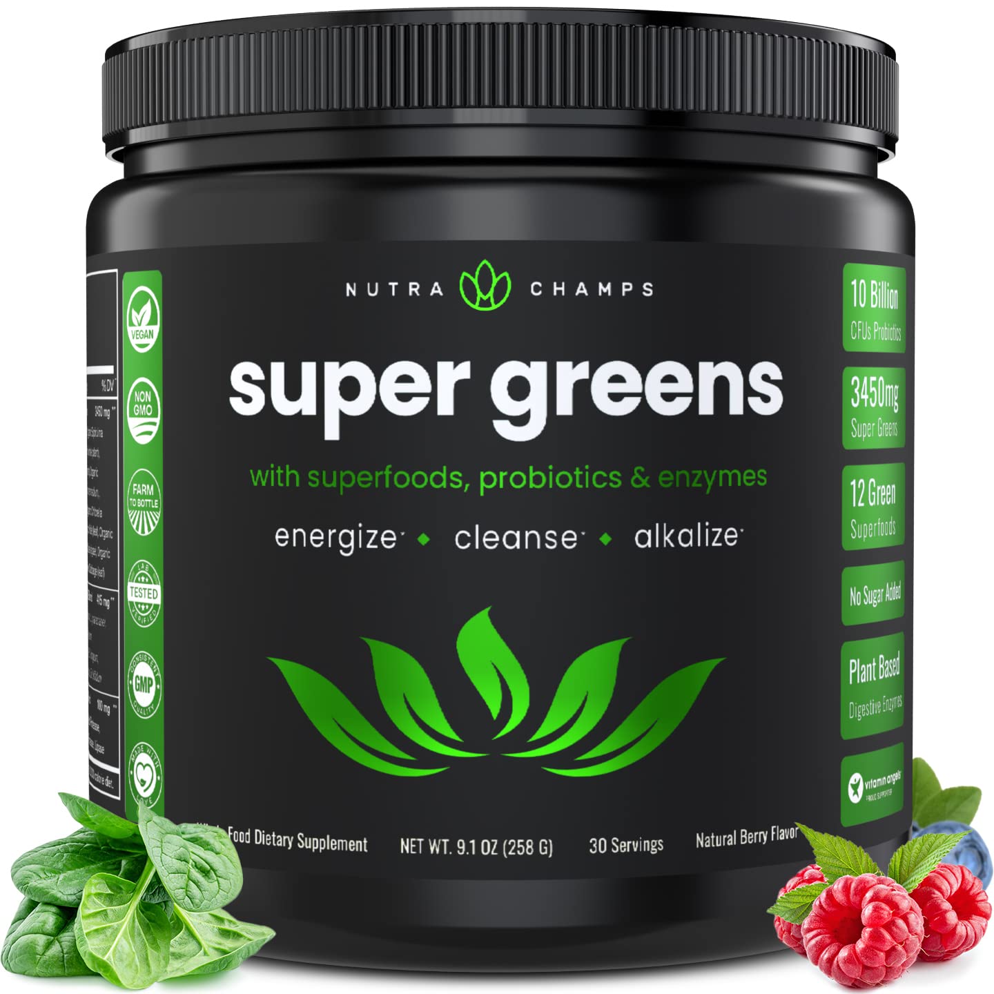 NutraChamps Super Greens Powder Premium Superfood | 20+ Organic NutraChampsAu supplements