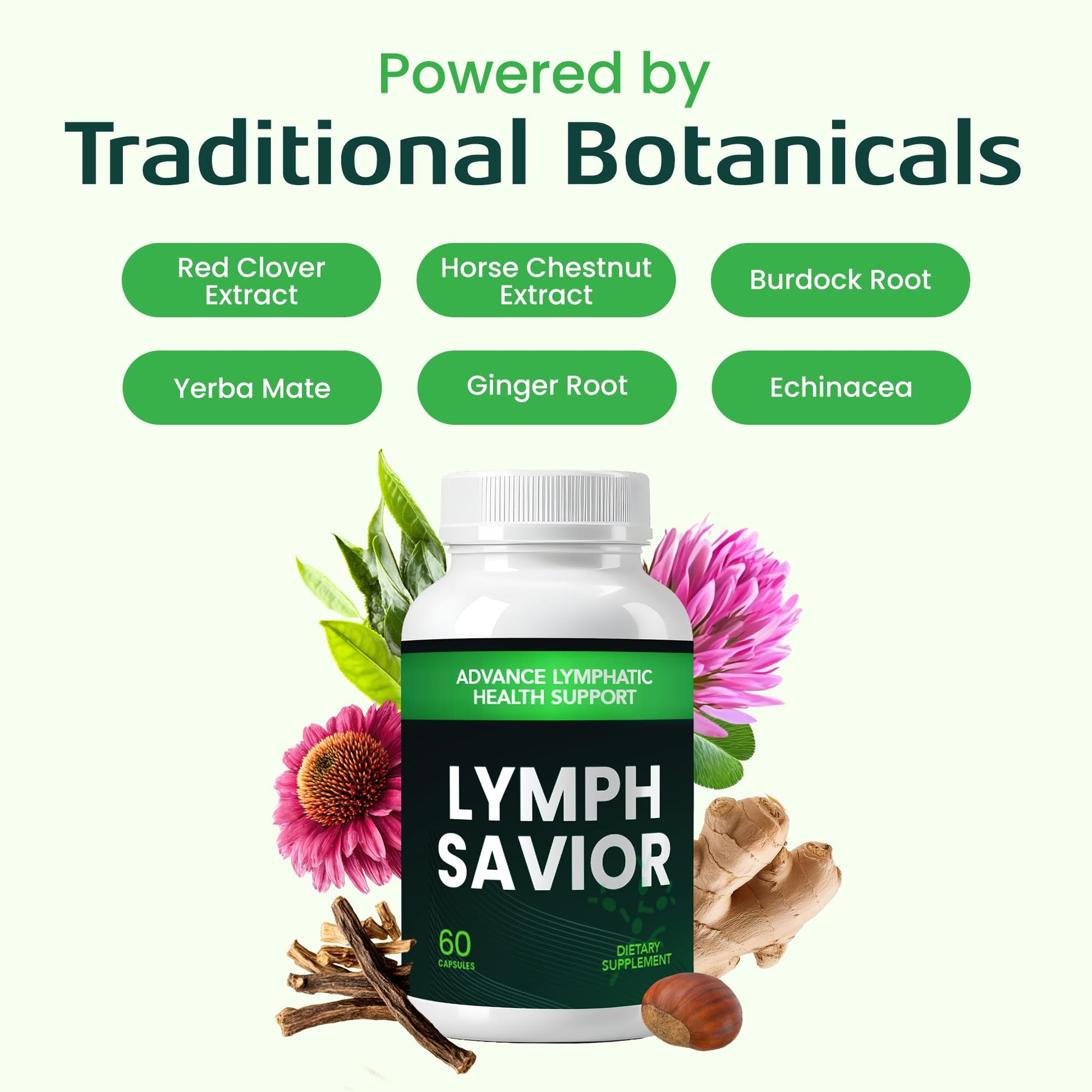 Lymph Savior - Plant-Based Lymphatic Support Supplement with Red Clover, Horse Chestnut & Burdock Root for Fluid Balance & Daily Wellness - Non-GMO, Made in USA - 30-Day Supply, 1 Bottle Lymph SaviorAu supplements