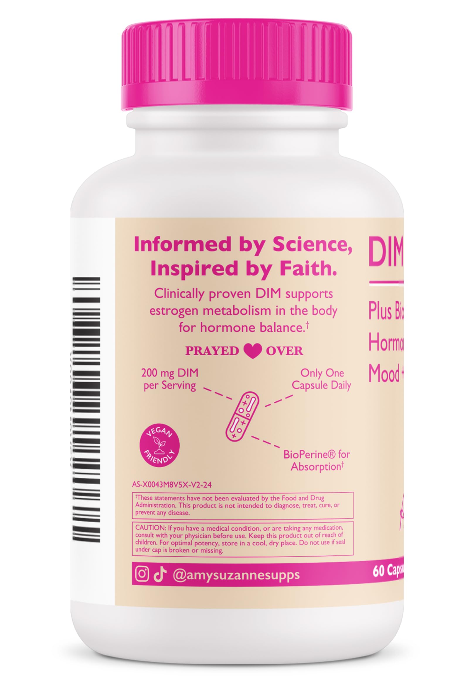 Amy Suzanne 200 DIM Supplement for Women - Estrogen Metabolism and Hormone Harmony for Menopause, Perimenopause & PMS Support - DIM Plus Bioperine for Mood Support - 60 Day Supply, Vegan Amy SuzanneAu supplements