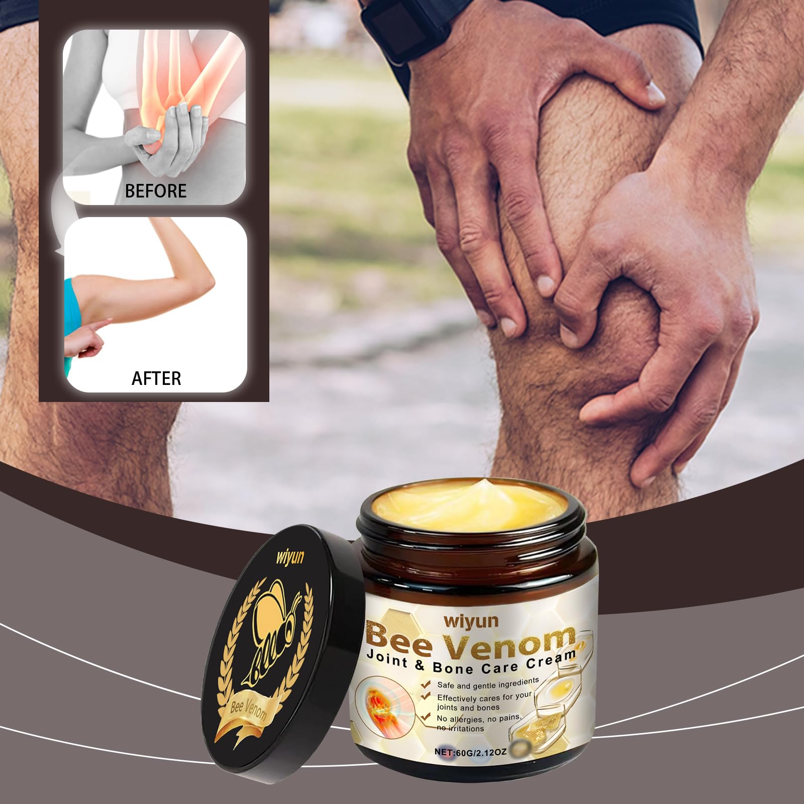 JOYVOIDX Bee Venom Joint Cream with with Glycerin & Lemon Extract, Helps Soothe Joint & Muscle Discomfort, Intense Moisturizing,Provides Cooling Sensation, Non-Greasy Fast Absorbing Formula,2.12 oz JOYVOIDXAu supplements
