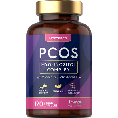 Inositol Supplement for PCOS | 120 Vegan Capsules | Myo-Inositol Complex with Folic Acid HorbäachUS supplements