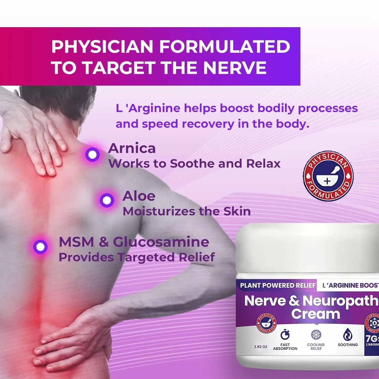 Nerve and Neuropathy Cream – Plant Powered Relief for Foot, Hands, Legs, Toes Includes 7grams of L’Arginine; Vitamin B6, Arnica, Aloe -2.82oz M PAIN MANAGEMENT TECHNOLOGIESAu supplements