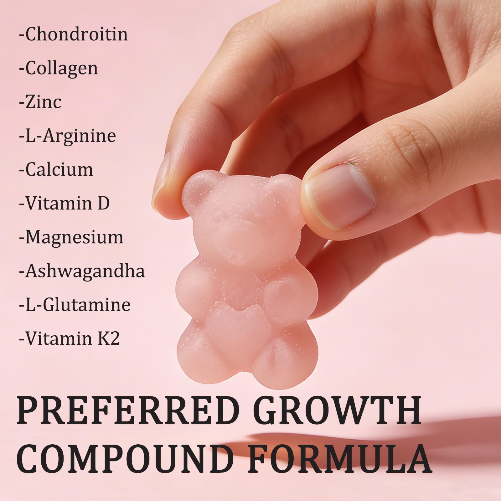 ZYGCDZ Growth Gummies for Kids & Teens - Natural Height Support with Vitamin D3, K2, Calcium & Ashwagandha - Bone Strength Supplement for Picky Eaters Ages 5+ (Watermelon Flavor) (1) ZYGCDZAu supplements